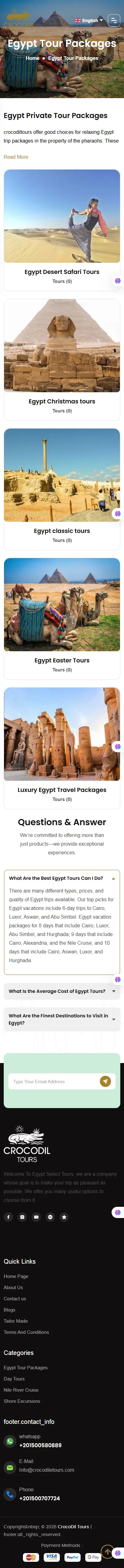 كروكودايل تورز - منصة رحلات سياحية mobile